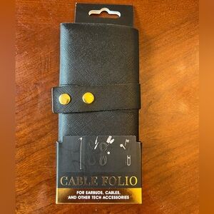 Nicole Miller Black Case Folio for ear buds, cables and tech accessories New